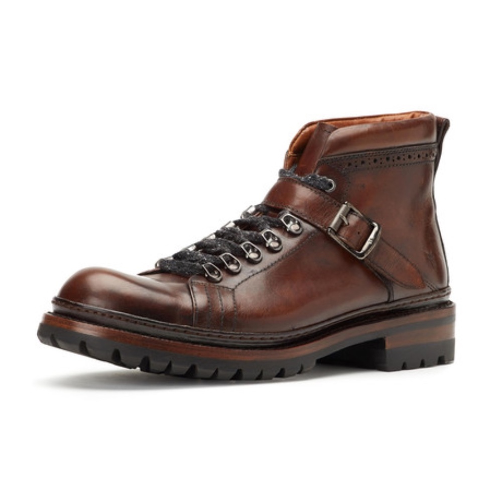 Leather Frye Dress Boot George Norwegian Hiker Color Congac